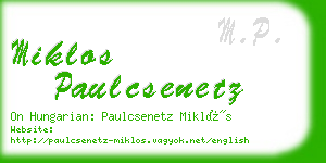 miklos paulcsenetz business card